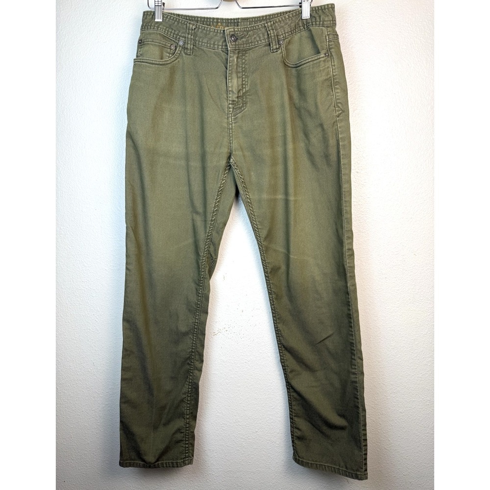 prAna Olive Green Slim Fit Stretch Organic Cotton Blend Pants Mens Size 34WX32L